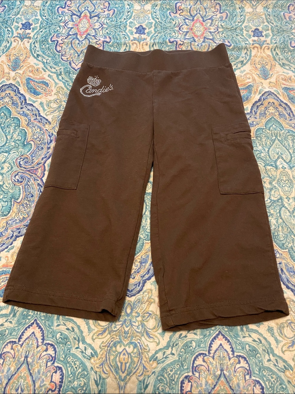Candie's Brown Knit Cargo Bermuda Shorts